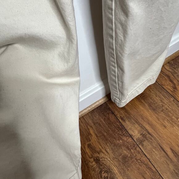 Boyish The Kenny Relaxed Overalls Womens Small Beige Pockets Cotton Neutral - Picture 14 of 16